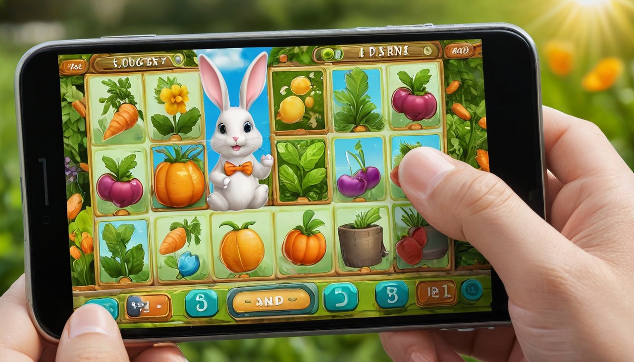 胖兔子(Fat Rabbit)試玩示意圖:免費體驗菜園胖兔吃紅蘿蔔變大主題老虎機的手機畫面