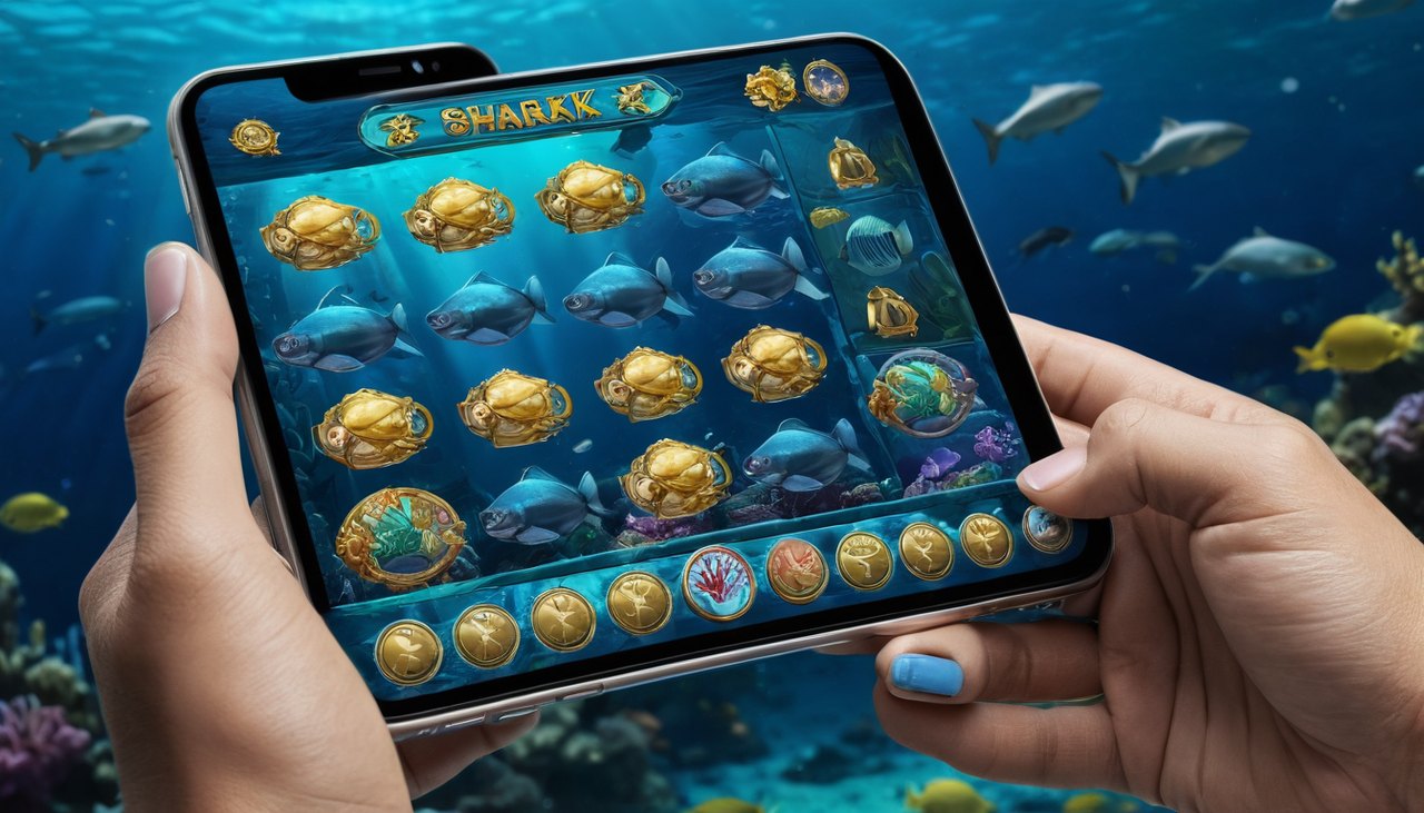 鋸齒鯊 Razor Shark 試玩示意圖:免費體驗深海鯊魚神秘堆疊主題老虎機的手機畫面